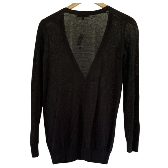Madewell Black Button Up 100% Cotton V Neck Long Sleeve Cardigan Size XS New - Picture 8 of 8